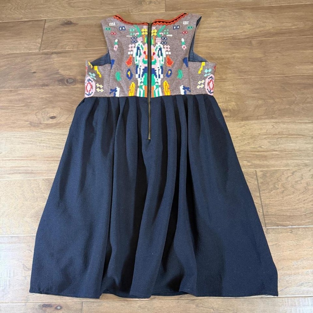 Embroidered Boho Folk Dress Size L Women Geometric Folk Art - Picture 6 of 8